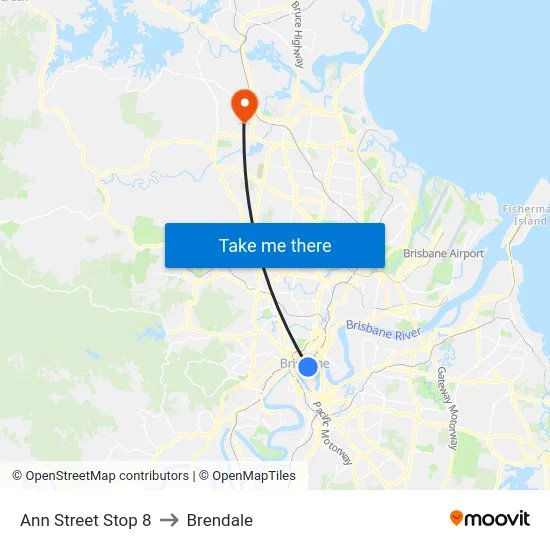 Ann Street Stop 8 to Brendale map