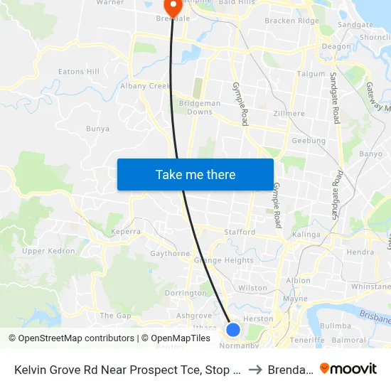Kelvin Grove Rd Near Prospect Tce, Stop 13 to Brendale map