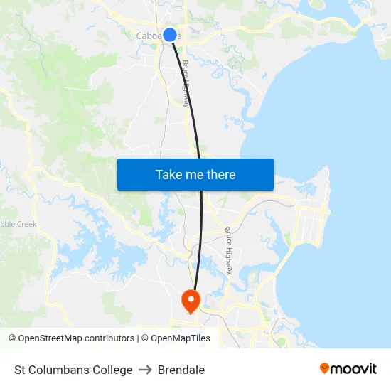 St Columbans College to Brendale map