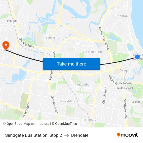 Sandgate Bus Station, Stop 2 to Brendale map