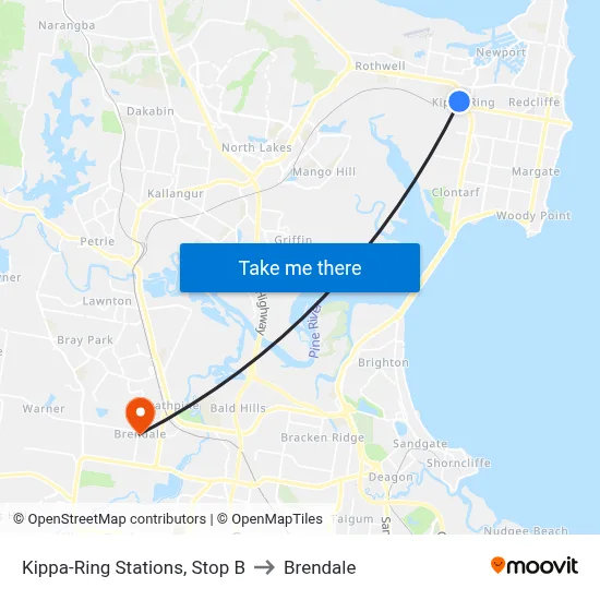 Kippa-Ring Stations, Stop B to Brendale map