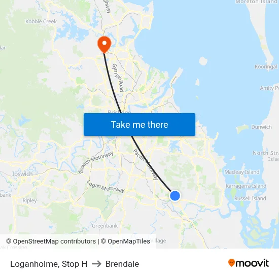 Loganholme, Stop H to Brendale map