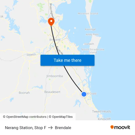 Nerang Station, Stop F to Brendale map