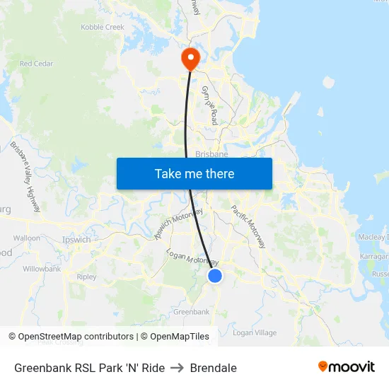 Greenbank RSL Park 'N' Ride to Brendale map