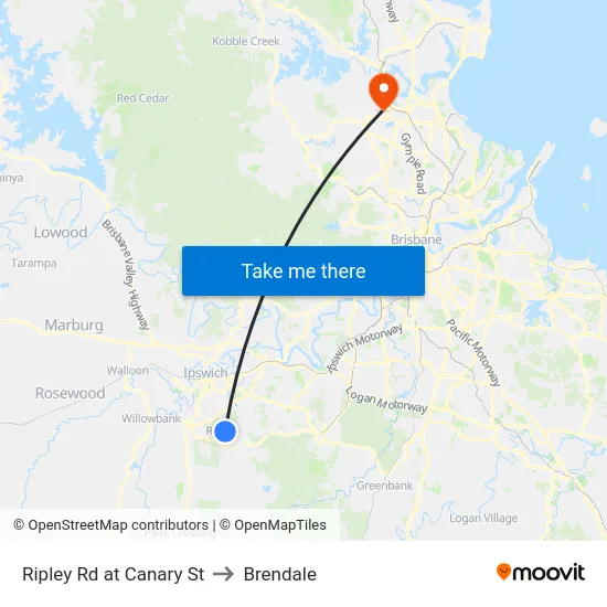Ripley Rd at Canary St to Brendale map