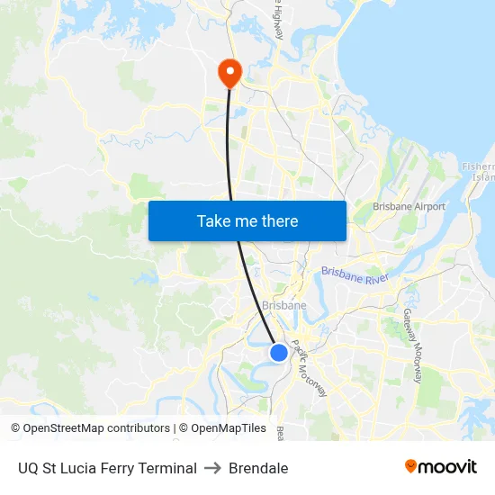 UQ St Lucia Ferry Terminal to Brendale map