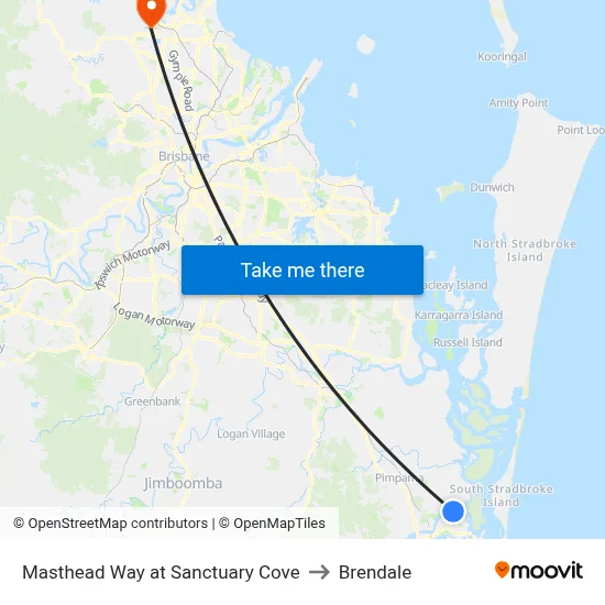 Masthead Way at Sanctuary Cove to Brendale map