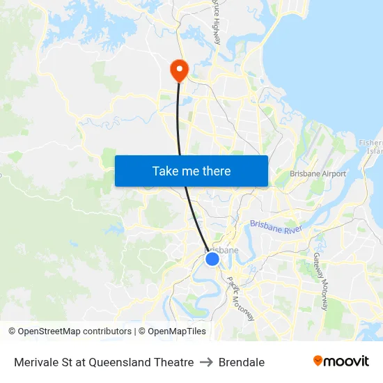 Merivale St at Queensland Theatre to Brendale map