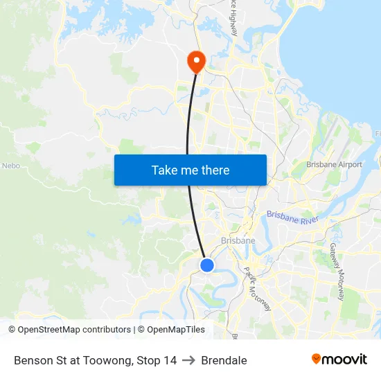 Benson St at Toowong, Stop 14 to Brendale map
