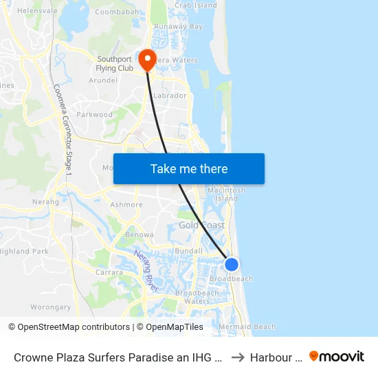 Crowne Plaza Surfers Paradise an IHG Hotel Gold Coast to Harbour Town map