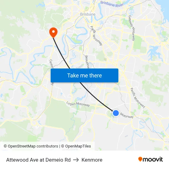 Attewood Ave at Demeio Rd to Kenmore map