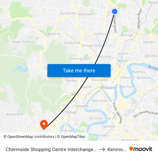 Chermside Shopping Centre Interchange C to Kenmore map