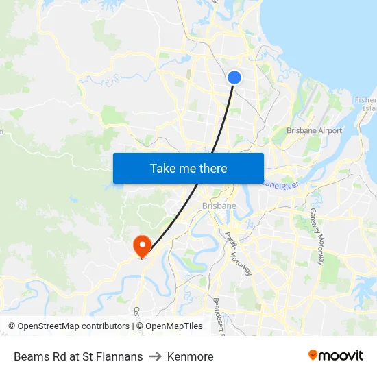 Beams Rd at St Flannans to Kenmore map