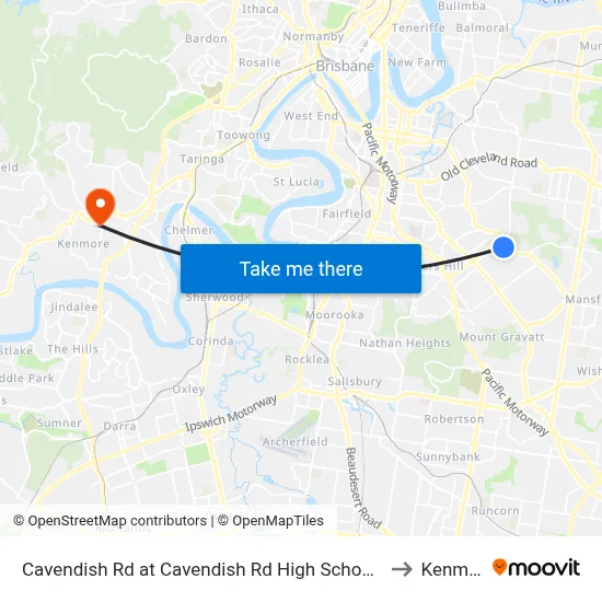 Cavendish Rd at Cavendish Rd High School, Stop 41 to Kenmore map