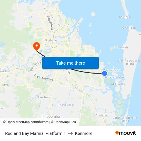 Redland Bay Marina, Platform 1 to Kenmore map