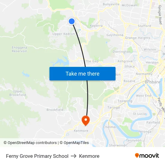 Ferny Grove Primary School to Kenmore map