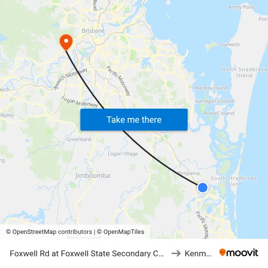 Foxwell Rd at Foxwell State Secondary College to Kenmore map