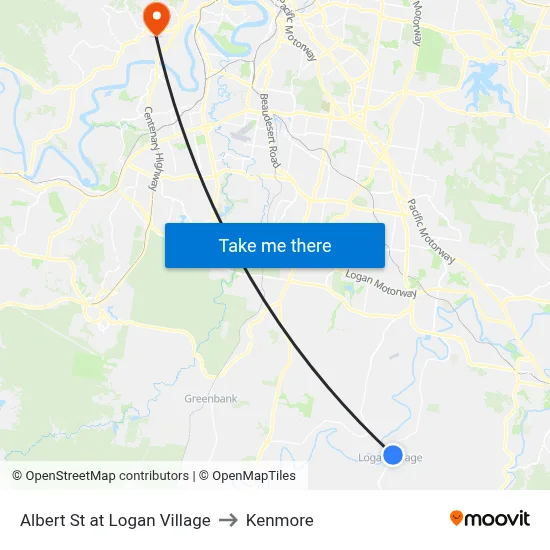 Albert St at Logan Village to Kenmore map