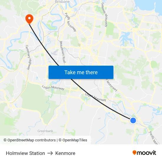 Holmview Station to Kenmore map