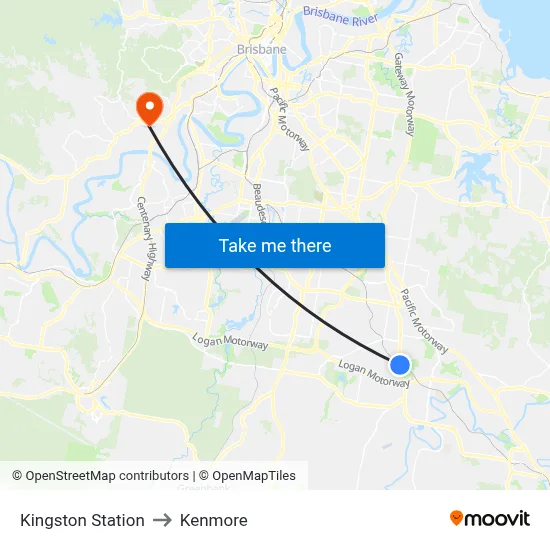 Kingston Station to Kenmore map