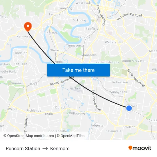 Runcorn Station to Kenmore map
