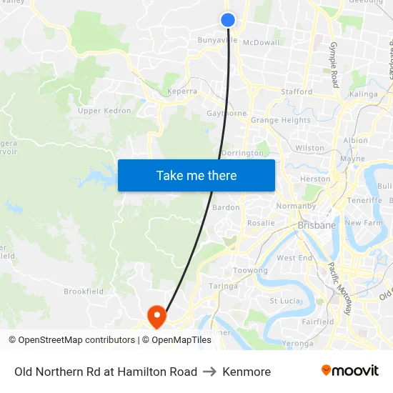 Old Northern Rd at Hamilton Road to Kenmore map