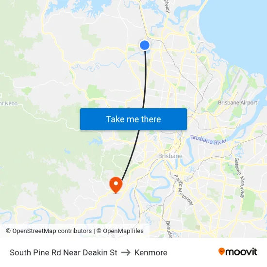 South Pine Rd Near Deakin St to Kenmore map