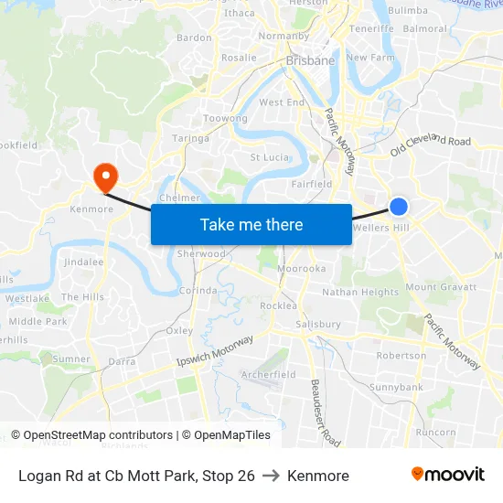 Logan Rd at Cb Mott Park, Stop 26 to Kenmore map