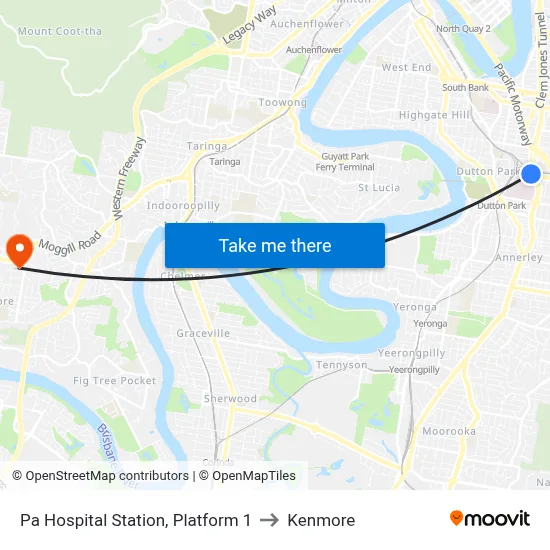 Pa Hospital Station, Platform 1 to Kenmore map
