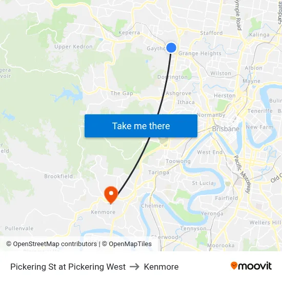 Pickering St at Pickering West to Kenmore map