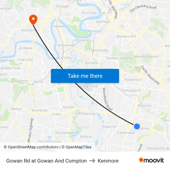 Gowan Rd at Gowan And Compton to Kenmore map