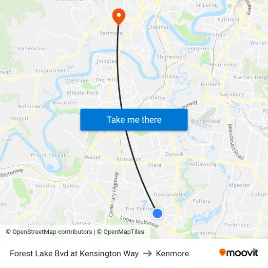 Forest Lake Bvd at Kensington Way to Kenmore map