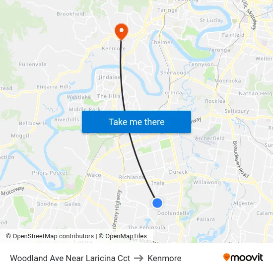 Woodland Ave Near Laricina Cct to Kenmore map