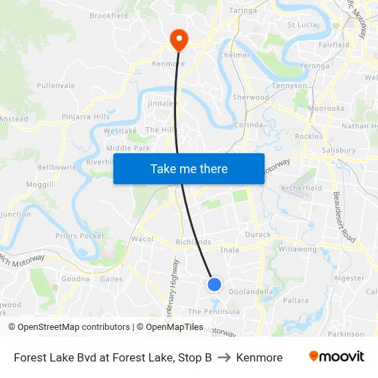 Forest Lake Bvd at Forest Lake, Stop B to Kenmore map