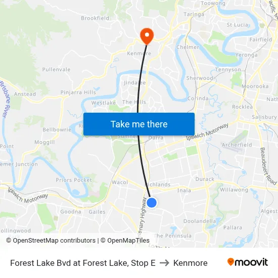 Forest Lake Bvd at Forest Lake, Stop E to Kenmore map