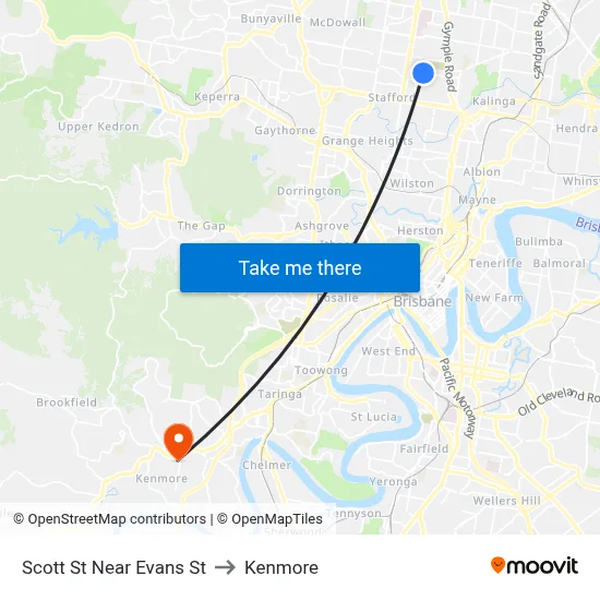 Scott St Near Evans St to Kenmore map