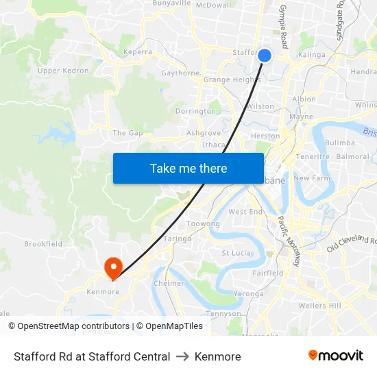 Stafford Rd at Stafford Central to Kenmore map