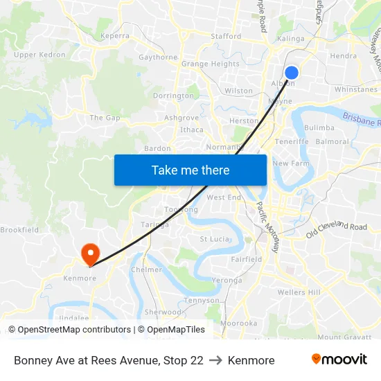 Bonney Ave at Rees Avenue, Stop 22 to Kenmore map