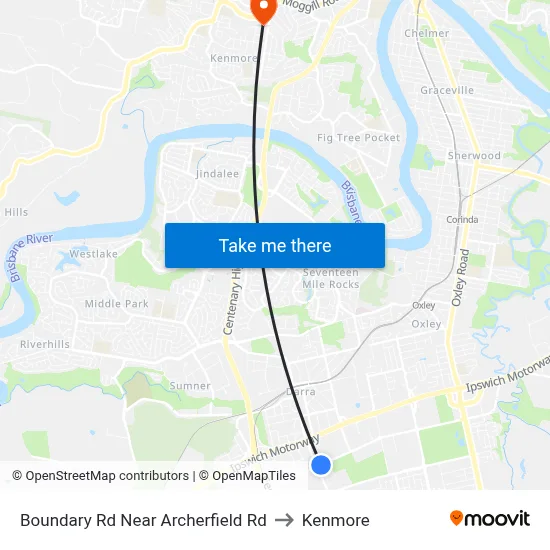 Boundary Rd Near Archerfield Rd to Kenmore map