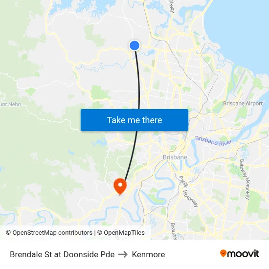 Brendale St at Doonside Pde to Kenmore map