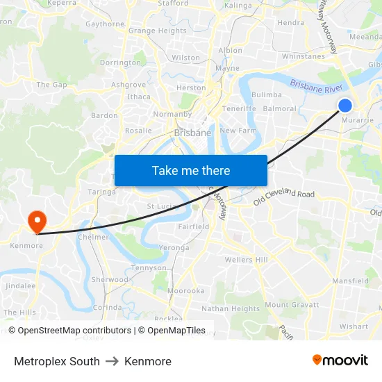 Metroplex South to Kenmore map