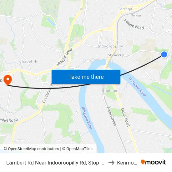Lambert Rd Near Indooroopilly Rd, Stop 24 to Kenmore map