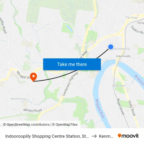 Indooroopilly Shopping Centre Station, Stop C to Kenmore map
