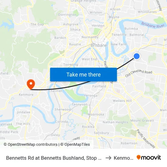 Bennetts Rd at Bennetts Bushland, Stop 29 to Kenmore map