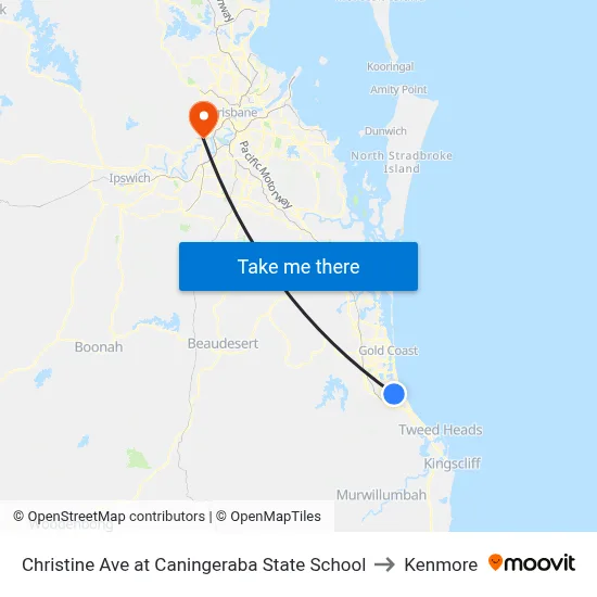 Christine Ave at Caningeraba State School to Kenmore map