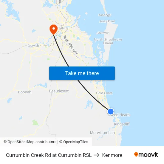 Currumbin Creek Rd at Currumbin RSL to Kenmore map