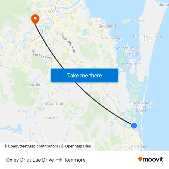 Oxley Dr at Lae Drive to Kenmore map