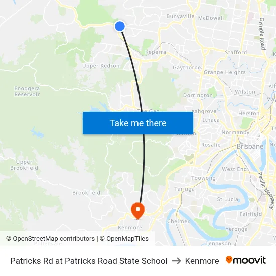 Patricks Rd at Patricks Road State School to Kenmore map