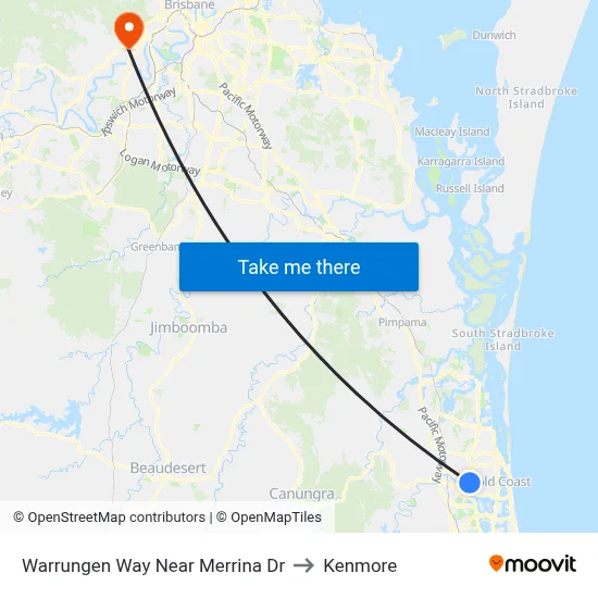 Warrungen Way Near Merrina Dr to Kenmore map