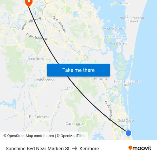 Sunshine Bvd Near Markeri St to Kenmore map